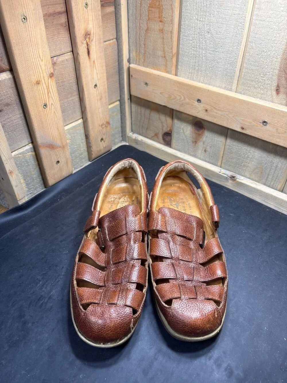 Sperry Top-Sider 0579078 Brown Woven Leather Loafer Sandals Mens Size US 11